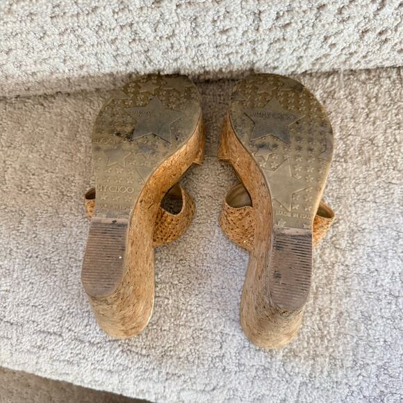 Jimmy Choo Porter Cork Wedge Sandals Size 35 (Women’s US 5) - Picture 5 of 12